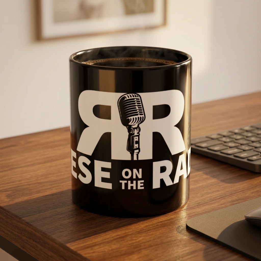 Accent Coffee Mug — 'Reese on the Radio' Retro Microphone Logo